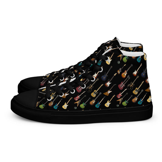 Guitar lover's Men’s high top canvas sneakers