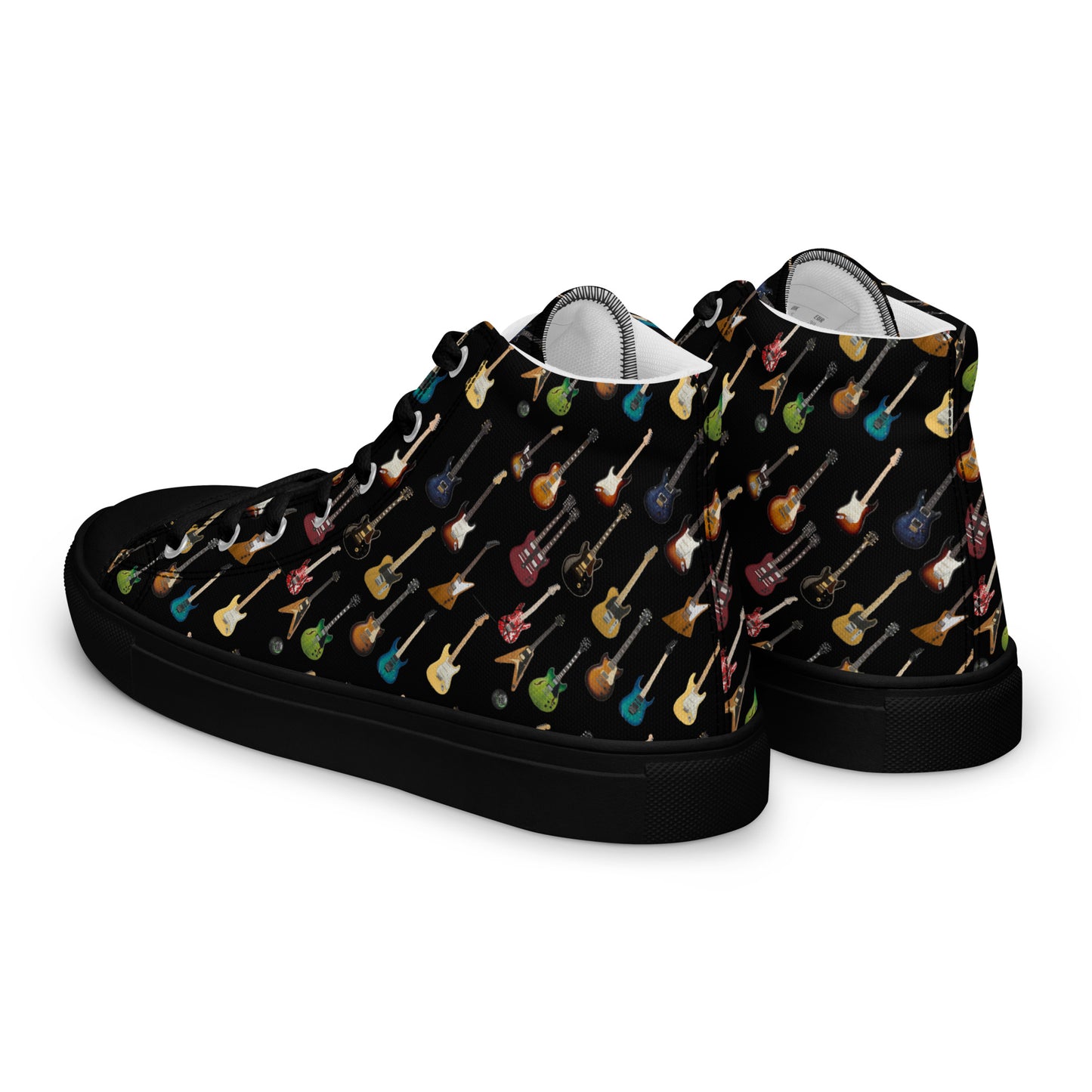 Guitar lover's Men’s high top canvas sneakers