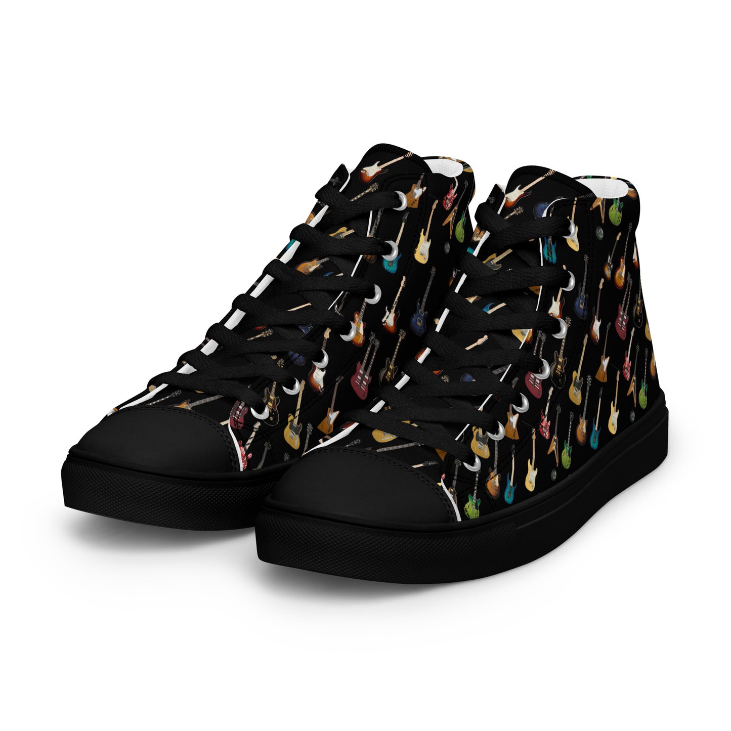 Guitar lover's Men’s high top canvas sneakers