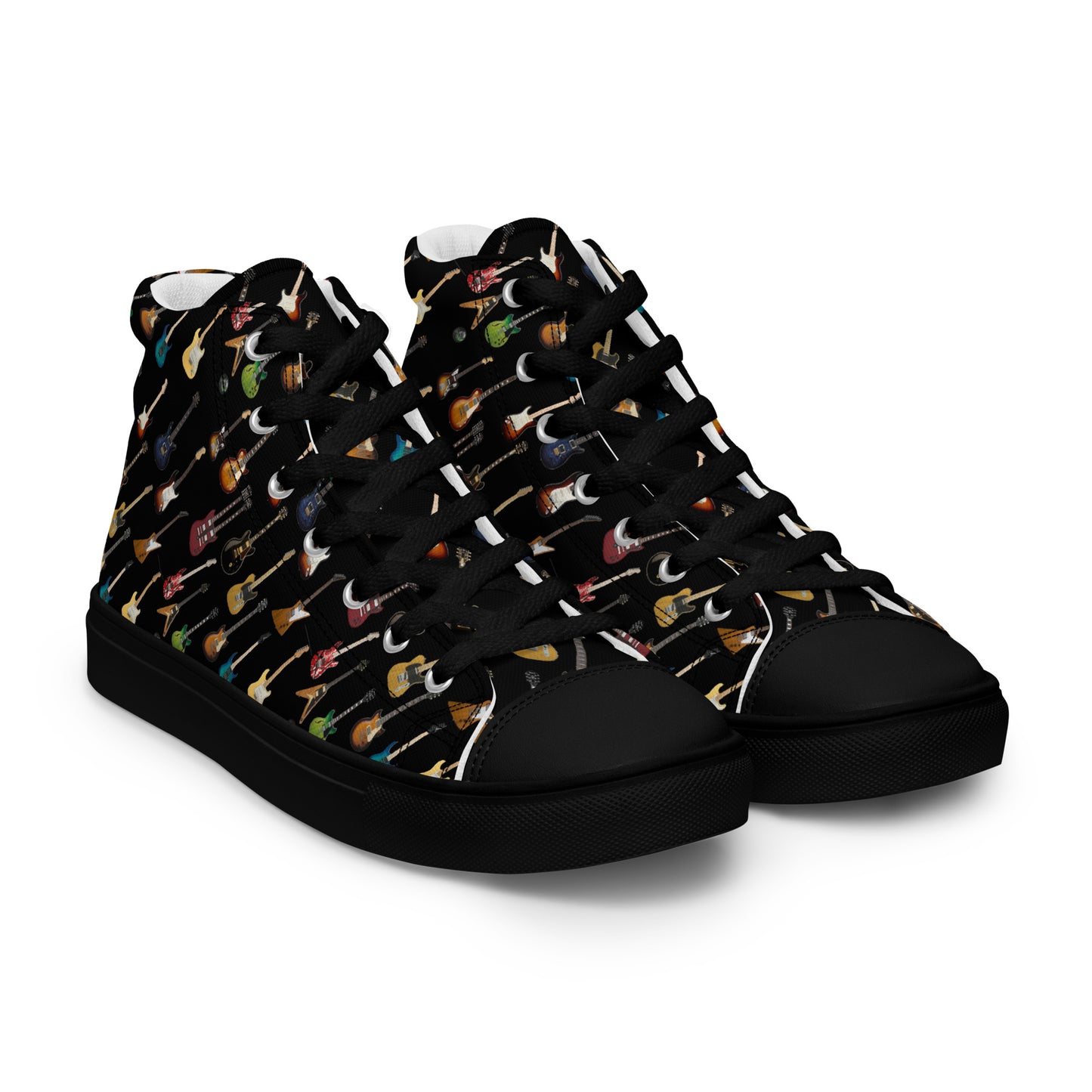 Guitar lover's Men’s high top canvas sneakers