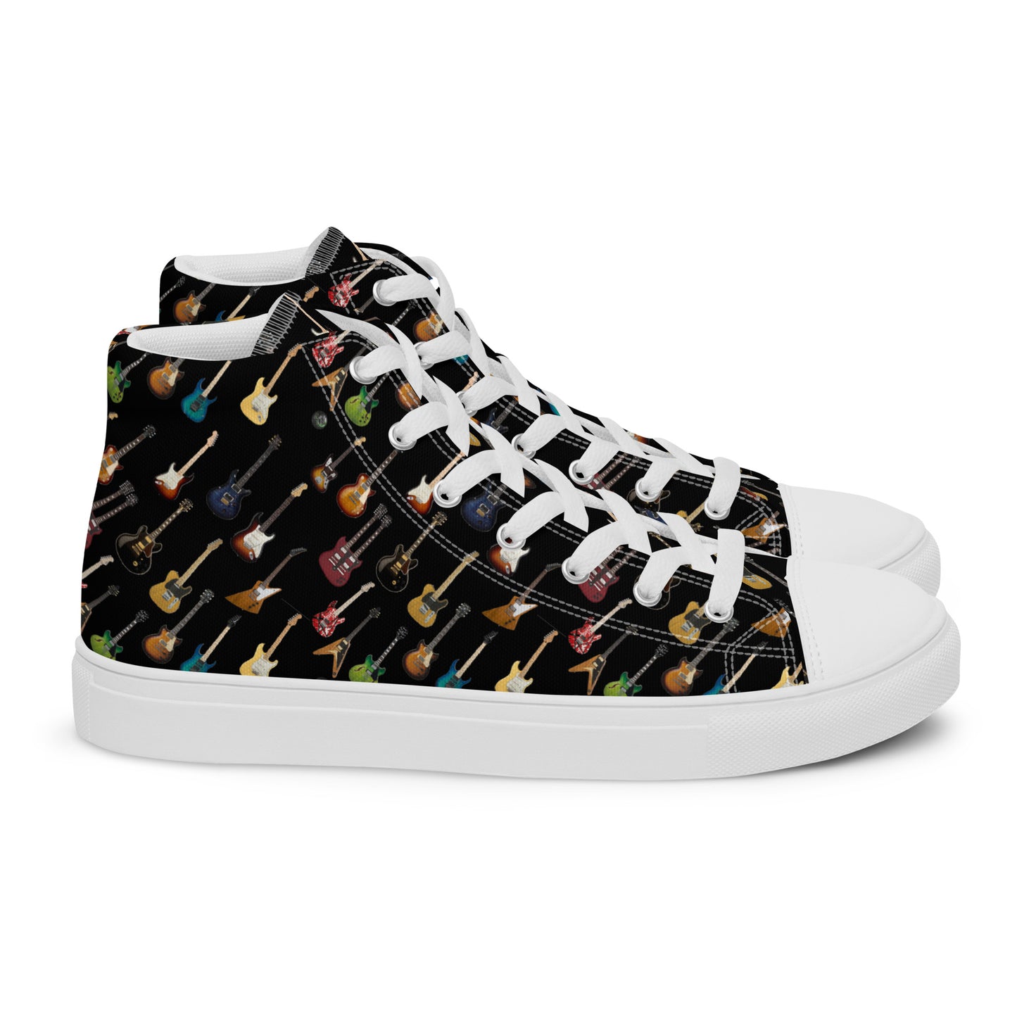 Guitar lover's Men’s high top canvas sneakers