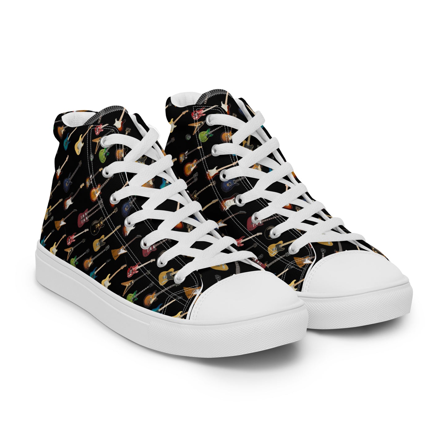 Guitar lover's Men’s high top canvas sneakers